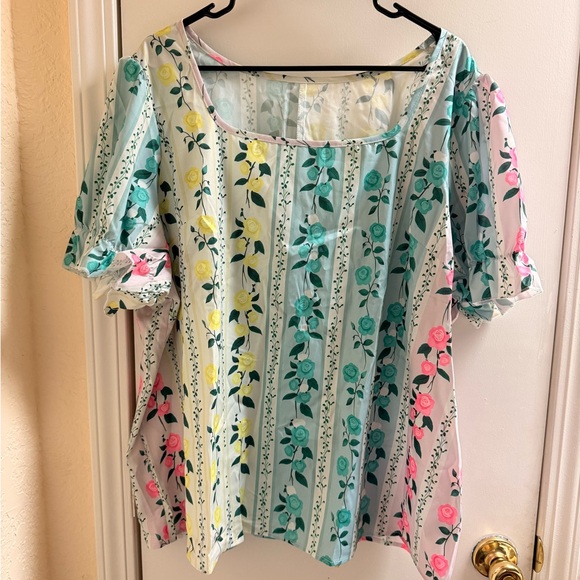 SHEIN Multicolor Floral Striped Blouse - Picture 1 of 3